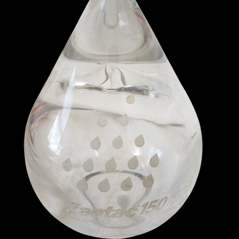Vintage Zantac 150/300 Rain Drop Design Paper Weight Medical Pharmacy Art Glass